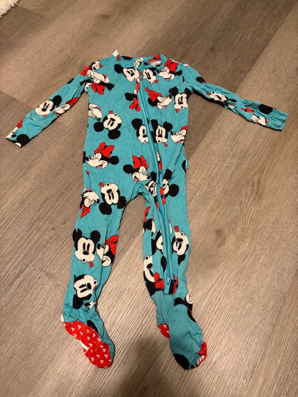 Posh peanut Disney Mickey&Minnie mouse zippy footie pajama 6-9months